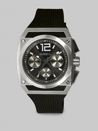 Iconic plated and thoroughly modern with Swiss quartz precision and three-eye chronograph functionality. Anti-reflective glass Stainless steel case Polyurethane strap Second hand Water-resistant to 10 ATM Round case, 41mm, 1.61 Swiss quartz movement Imported Iconic plated and thoroughly modern with Swiss quartz precision and three-eye chronograph functionality. Anti-reflective glass Stainless steel case Polyurethane strap Second hand Water-resistant to 10 ATM Round case, 41mm, 1.61 Swiss quartz movement Imported