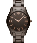 Don't resist the tempting rich details immersed in this unisex timepiece from Emporio Armani.