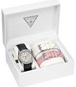 Change is going to come with this luxe chronograph watch set from GUESS.