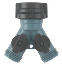 Gilmour 17 Twin Shut-Off Valves Hose Connector, Teal/Black Gilmour 17 Twin Shut-Off Valves Hose Connector, Teal/Black