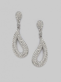 EXCLUSIVELY AT SAKS. Open apostrophe drops curve inward to frame the face.Hand-set crystal Rhodium plated Length, about 1¾ Post backs Imported EXCLUSIVELY AT SAKS. Open apostrophe drops curve inward to frame the face.Hand-set crystal Rhodium plated Length, about 1¾ Post backs Imported