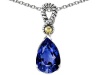 Original Star K(tm) Pear Shape 11x8mm Created Sapphire Pendant in 925 Sterling Silver