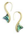 Wrap yourself in shimmering style. These chic Abalone shell earrings will curl around your lobes and add a pop of unexpected color. Crafted in gold tone mixed metal by RACHEL Rachel Roy. Approximate drop: 2-1/2 inches.