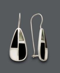 A palette of perfectly-arranged colors. Giani Bernini's abstract earrings highlight intricate patterns of onyx (4-1/2-10 mm) and mother of pearl (2-1/2-7 mm). Crafted in sterling silver. Approximate drop: 1 inch. A palette of perfectly-arranged colors. Giani Bernini's abstract earrings highlight intricate patterns of onyx (4-1/2-10 mm) and mother of pearl (2-1/2-7 mm). Crafted in sterling silver. Approximate drop: 1 inch.
