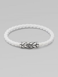 This woven rubber bracelet features an intricately engraved silver clasp with the classic David Yurman logo.Sterling silver Rubber Width, about 5.5mm Length, about 7 Chevron clasp closure Imported This woven rubber bracelet features an intricately engraved silver clasp with the classic David Yurman logo.Sterling silver Rubber Width, about 5.5mm Length, about 7 Chevron clasp closure Imported