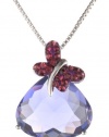 Carnevale Sterling Silver Butterfly with Swarovski Elements Pendant Necklace, 18
