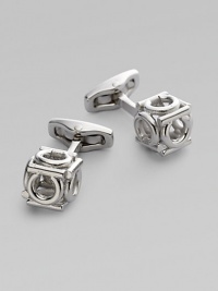 Simple cube shape with signature gancini details.PalladiumAbout ½ wideMade in Italy Simple cube shape with signature gancini details.PalladiumAbout ½ wideMade in Italy
