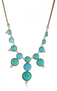 Anne Klein Gold-Tone Teal and Crystal Collar Necklace 17 Anne Klein Gold-Tone Teal and Crystal Collar Necklace 17