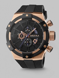 The 48mm Supersportivo comes with a signature brushed steel case, signature 11mm crown and full chronograph function, highlighting its' attention to quality and detail.Round bezelQuartz movementThree-eye chronograph functionalityWater resistant to 10 ATMStainless steel case: 48mm (1.89)Second handRubber bandMade in Italy The 48mm Supersportivo comes with a signature brushed steel case, signature 11mm crown and full chronograph function, highlighting its' attention to quality and detail.Round bezelQuartz movementThree-eye chronograph functionalityWater resistant to 10 ATMStainless steel case: 48mm (1.89)Second handRubber bandMade in Italy