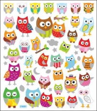 Multi-Colored Stickers-Wide Eyed Owls Multi-Colored Stickers-Wide Eyed Owls