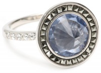 Judith Jack Color Pop Sterling Silver, Marcasite and Blue Spinel Ring