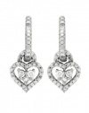 Effy Jewlery 14K White Gold Diamond Heart Earrings, .61 TCW