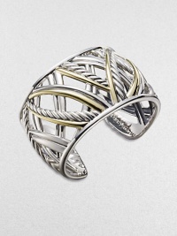From the Papyrus Collection. Cable sterling silver and smooth 18k yellow gold richly intertwine to create this statement-making piece.Sterling silver and 18k yellow gold Width, about 2 Imported From the Papyrus Collection. Cable sterling silver and smooth 18k yellow gold richly intertwine to create this statement-making piece.Sterling silver and 18k yellow gold Width, about 2 Imported