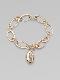 From the Capri Plus Collection. The dazzle of diamonds in a shapely charm joins the warm glow of 18k rose gold in this elegant oval link design.Diamonds, .40 tcw 18k rose gold Length, about 7 Charm length, about 1 Lobster clasp Made in Italy From the Capri Plus Collection. The dazzle of diamonds in a shapely charm joins the warm glow of 18k rose gold in this elegant oval link design.Diamonds, .40 tcw 18k rose gold Length, about 7 Charm length, about 1 Lobster clasp Made in Italy