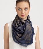 EXCLUSIVELY AT SAKS.COM. A glamorous flower and lace print with subtle logo detail adorns this modal and cashmere wrap.50% wool/50% silk55 X 55Dry cleanMade in Italy