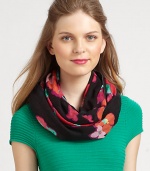 A feminine floral print adds whimsical charm to this scarf made from a luxurious combination of silk and cashmere.About 30 X 74Cashmere/silkDry cleanImported