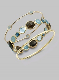 From the Rock Candy® Collection. Five, pretty, milky aquamarine cabochon stations on a delicate 18k gold bangle. Milky aquamarine18K goldDiameter, about 2½Slip-on styleImported Please note: Bracelets sold separately. From the Rock Candy® Collection. Five, pretty, milky aquamarine cabochon stations on a delicate 18k gold bangle. Milky aquamarine18K goldDiameter, about 2½Slip-on styleImported Please note: Bracelets sold separately.