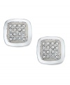 A little touch of sparkle. Giani Bernini's square-cut stud earrings are made of crystal and sterling silver. Approximate diameter: 1/3 inch.