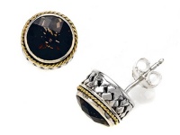 Silver and 18kt Yellow Gold Genuine Smoky Quartz Earrings by Effy Collection® Silver and 18kt Yellow Gold Genuine Smoky Quartz Earrings by Effy Collection®