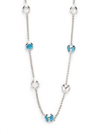 THE LOOKBlue quartz beads Cutout link accents Rhodium-plated sterling silver settingSignature Tridara claspTHE MEASUREMENTLength, about 42ORIGINImported THE LOOKBlue quartz beads Cutout link accents Rhodium-plated sterling silver settingSignature Tridara claspTHE MEASUREMENTLength, about 42ORIGINImported