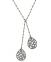 Decorate your neckline with fashionable filigree. Giani Bernini's pretty cut-out double drop pendant features sterling silver teardrops and 24k gold over sterling silver beading. Approximate length: 18 inches. Approximate drop length: 2-1/2 inches and 1-3/4 inches.