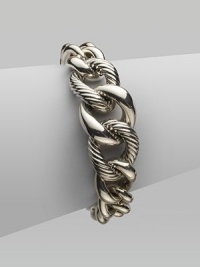 From the Chain Collection. Sterling silver in alternating smooth and twisted cable links.Sterling silver Length, about 7¼ Spring link clasp closure Imported From the Chain Collection. Sterling silver in alternating smooth and twisted cable links.Sterling silver Length, about 7¼ Spring link clasp closure Imported