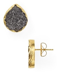 Simply styled stone earrings are the ultimate wardrobe staple. This pair from Coralia Leets features radiant drusy gems, set in striking 22-karat gold vermeil. Simply styled stone earrings are the ultimate wardrobe staple. This pair from Coralia Leets features radiant drusy gems, set in striking 22-karat gold vermeil.