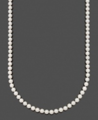 Embrace natural grace and elegance. This beautiful pearl strand by Belle de Mer features A+ Akoya cultured pearls (7-7-1/2 mm) set in 14k gold. Approximate length: 36 inches. Embrace natural grace and elegance. This beautiful pearl strand by Belle de Mer features A+ Akoya cultured pearls (7-7-1/2 mm) set in 14k gold. Approximate length: 36 inches.