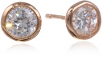 Sterling Silver Bezel Martini Set Cubic Zirconia Solitaire Earrings Sterling Silver Bezel Martini Set Cubic Zirconia Solitaire Earrings