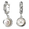 925 Silver & Mabe Pearl Filigree Earrings with 18k Gold Accents