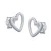 VINANI German 925 Sterling Silver Stud Earrings Design Heart shiny ODH