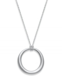 Let your style take shape. A simple circle adorns Giani Bernini's trendy long pendant necklace. Crafted in sterling silver. Approximate length: 30 inches. Approximate drop: 2 inches. Let your style take shape. A simple circle adorns Giani Bernini's trendy long pendant necklace. Crafted in sterling silver. Approximate length: 30 inches. Approximate drop: 2 inches.