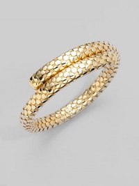 From the Gold Dot Collection. A coil of 18K gold with signature dot detailing.18K yellow gold Titanium spring Width, about ¼ Diameter, about 2 Made in Bali From the Gold Dot Collection. A coil of 18K gold with signature dot detailing.18K yellow gold Titanium spring Width, about ¼ Diameter, about 2 Made in Bali