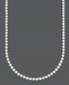 Go to lustrous lengths. This classic Belle de Mer style highlights grade A, cultured freshwater pearls (6-7 mm) with a 14k gold clasp. Approximate length: 20 inches.