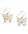 Delightfully dainty, these beautiful butterfly earrings are crafted in 14k gold. Approximate drop: 1-1/4 inches.