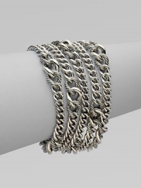 An edgy take on elegance, five sterling silver chains make a statement.Sterling silver Length, about 7¼ Imported An edgy take on elegance, five sterling silver chains make a statement.Sterling silver Length, about 7¼ Imported