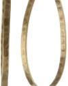 Lucky Brand Medium Gold-Tone Oblong Hoop Earrings