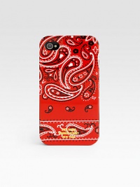 Bright bandana print pattern enlivens a plastic hard shell cover set to protect your Apple iPhone in style.Plastic5W x 5HImported Bright bandana print pattern enlivens a plastic hard shell cover set to protect your Apple iPhone in style.Plastic5W x 5HImported