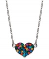 A loving glance. Unwritten's sterling silver necklace features a heart-shaped pendant adorned with multicolored crystals for a stylish touch. Approximate length: 18 inches. Approximate drop: 1/3 inch.