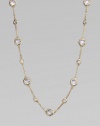 EXCLUSIVELY AT SAKS. Radiant stations of faceted, bezel-set cubic zirconia are sprinkled along a delicate 18k goldplated chain. Cubic zirconia 18k goldplated Length, about 42 Lobster clasp Imported