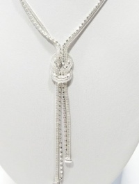 Macy's Sterling Silver Love Knot Mesh Chain Y Necklace Macy's Sterling Silver Love Knot Mesh Chain Y Necklace