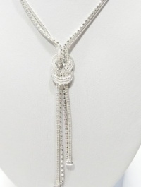 Macy's Sterling Silver Love Knot Mesh Chain Y Necklace