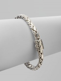 From the Classic Chain Collection. Essential Hardy, this flexible braid of sterling silver has a signature clasp.Sterling silver Length, about 7¼ Push-lock clasp Made in Bali From the Classic Chain Collection. Essential Hardy, this flexible braid of sterling silver has a signature clasp.Sterling silver Length, about 7¼ Push-lock clasp Made in Bali