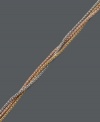 Versatility made easy. Studio Silver's tri-tone style blends perfectly with any look and pairs perfectly with any type of jewelry. Crafted from sterling silver, 18k gold over sterling silver and 18k rose gold over sterling silver. Approximate length: 7 inches + 1-inch extender.