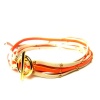 Gorjana Graham Leather Triple Strand Wrap Neon Orange / Bone