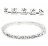 White Gold Tone Link Tennis Bracelet for Women with Diamond Cut Cubic Zirconia Swarovski Crystal Elegant White Gold Tone Link Tennis Bracelet for Women with Diamond Cut Cubic Zirconia Swarovski Crystal Elegant