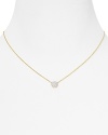 Beautiful and delicate cubic zirconia stones illuminate simple, a Crislu pendant necklace - so gorgeous, contrasted against a pure 18K gold setting.