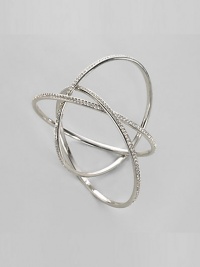 EXCLUSIVEY AT SAKS. Three slender, intertwined bangles shimmer with pavé crystals. Crystal Rhodium plated Diameter, about 2¾ Imported EXCLUSIVEY AT SAKS. Three slender, intertwined bangles shimmer with pavé crystals. Crystal Rhodium plated Diameter, about 2¾ Imported