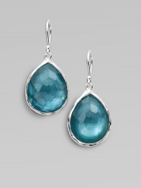 From the Wonderland Collection. A graceful, faceted teardrop-shaped doublet, the color of softly faded denim, combines color-backed mother-of-pearl layered with clear quartz in an elegantly simple sterling silver setting.Mother-of-pearl and clear quartzSterling silverLength, about 1¼Ear wireImported From the Wonderland Collection. A graceful, faceted teardrop-shaped doublet, the color of softly faded denim, combines color-backed mother-of-pearl layered with clear quartz in an elegantly simple sterling silver setting.Mother-of-pearl and clear quartzSterling silverLength, about 1¼Ear wireImported