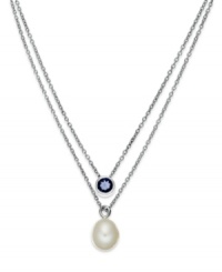 A classic style with a modern spin. Fresh by Honora's pretty two-row necklace features a cultured freshwater pearl (9-9-1/2 mm) and a bezel-set amethyst (1/2 ct. t.w.) in sterling silver. Approximate length: 16 and 17 inches + 2-inch extender. Approximate drop: 1/2 inch and 1/4 inch. A classic style with a modern spin. Fresh by Honora's pretty two-row necklace features a cultured freshwater pearl (9-9-1/2 mm) and a bezel-set amethyst (1/2 ct. t.w.) in sterling silver. Approximate length: 16 and 17 inches + 2-inch extender. Approximate drop: 1/2 inch and 1/4 inch.
